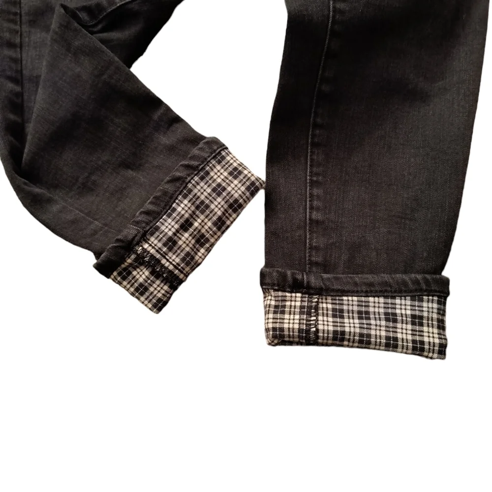 M. Jeans By Maurices High Rise Jegging With Flannel Cuffs Size L Long